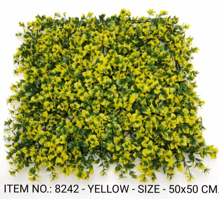 yellow Cart Artificial Wall Grass for Home Decoration (14 Pcs) I Grass Mat for Wall I Vertical Garden Artificial Wall Plants (Multicolour, 50cm X 50cm